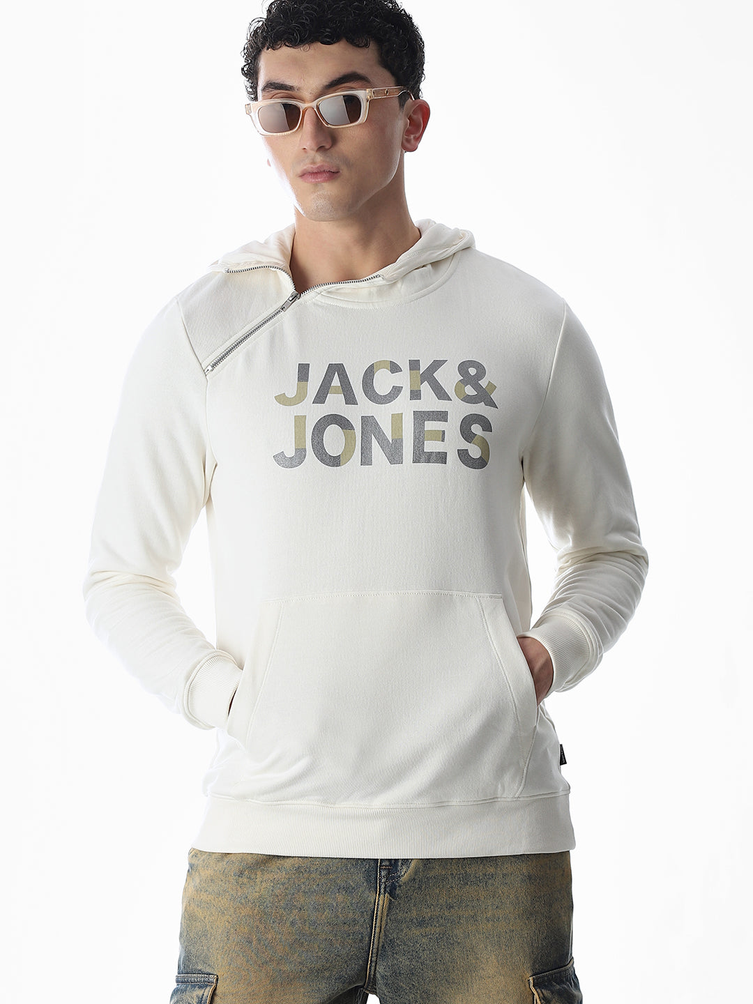 Zip Detail Hooded Sweatshirt - S