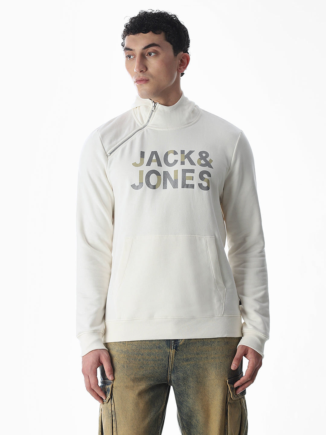 Zip Detail Hooded Sweatshirt