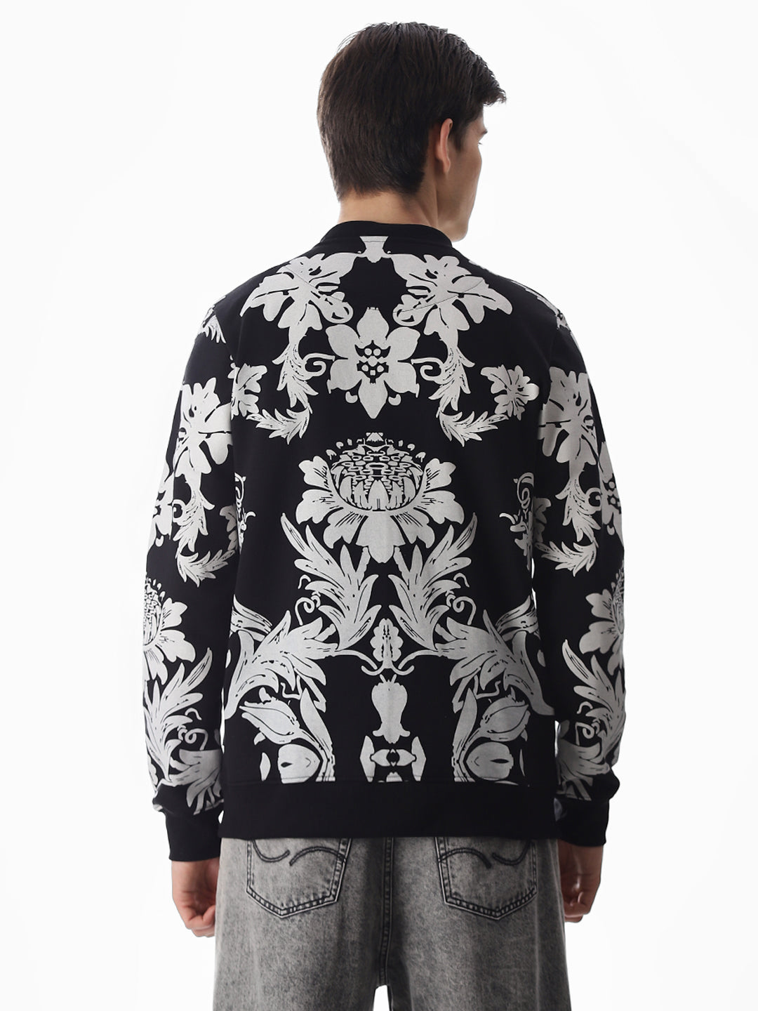 Printed Front Open Sweatshirt