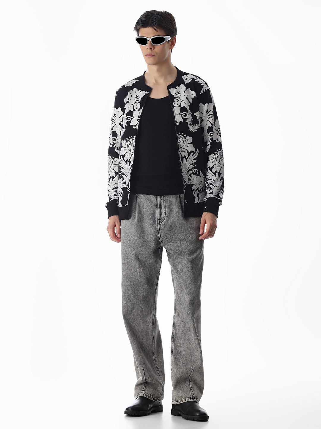 Printed Front Open Sweatshirt