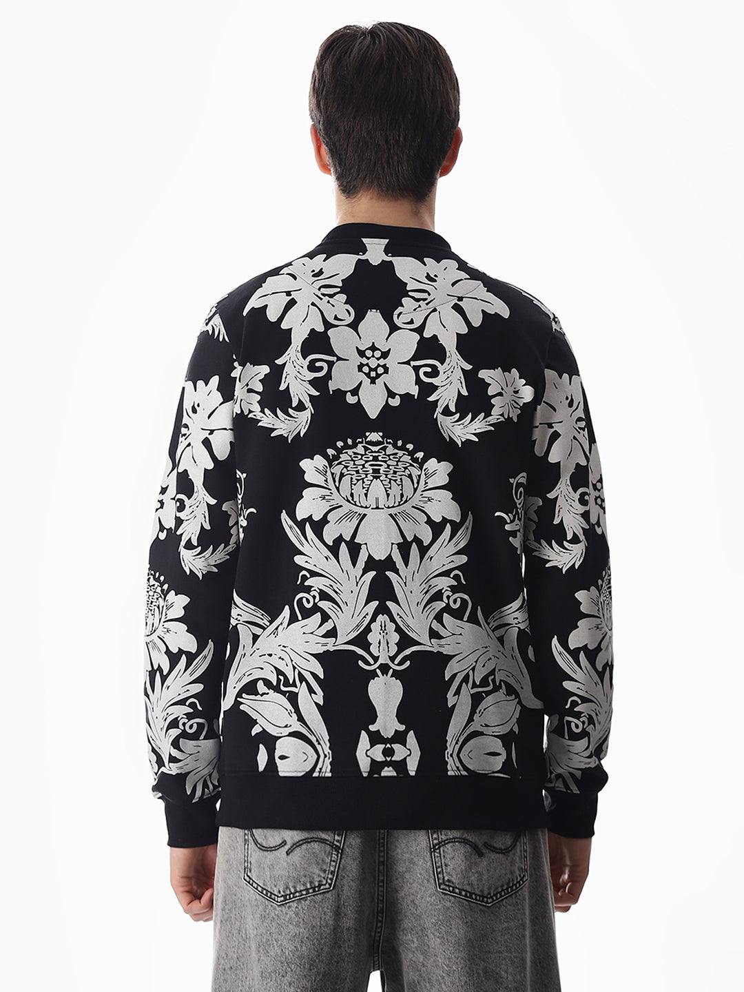 Printed Front Open Sweatshirt