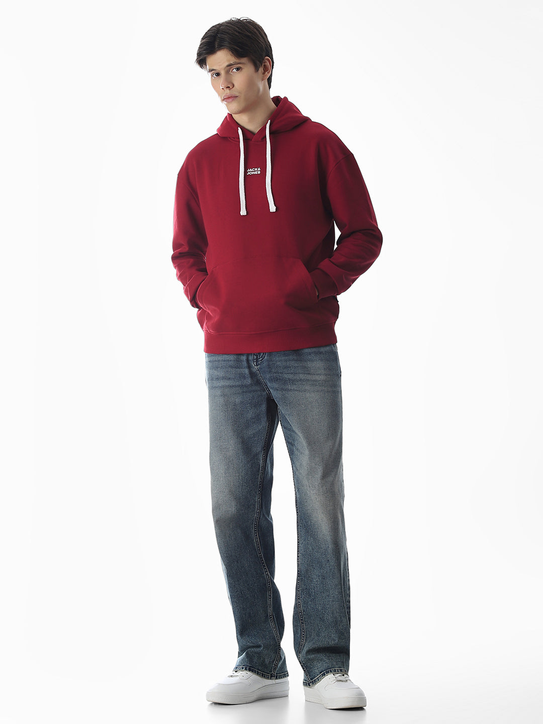 Dark Red Hooded Sweatshirt