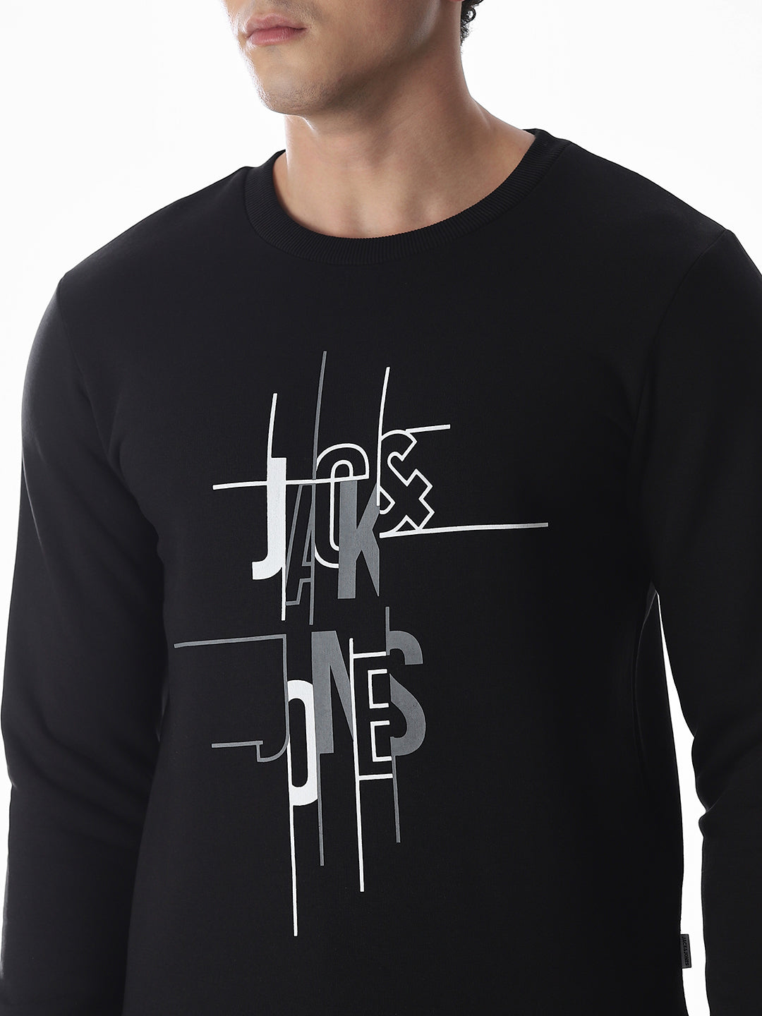 Printed Regular Fit Sweatshirt - Black