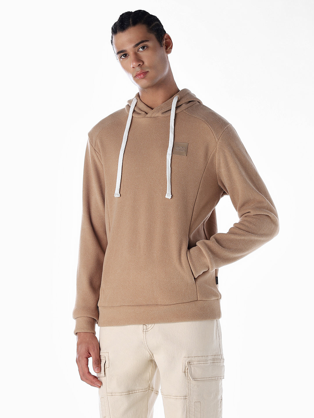 Brown Knit Oversized Hoodie