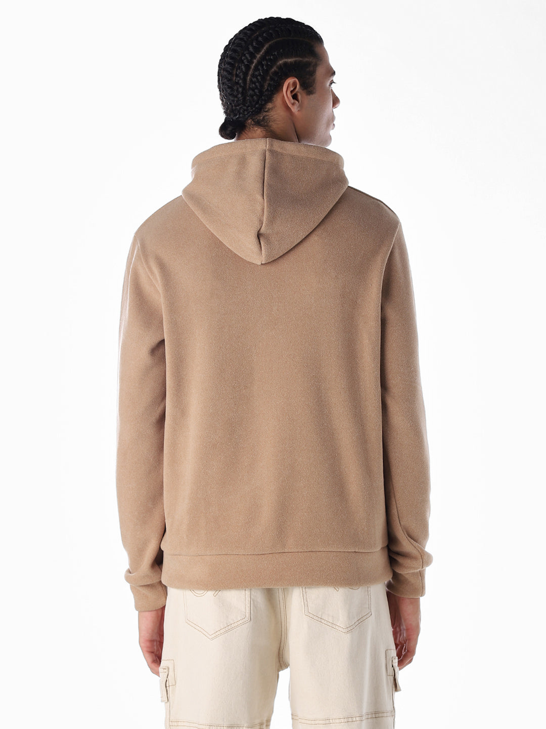 Brown Knit Oversized Hoodie