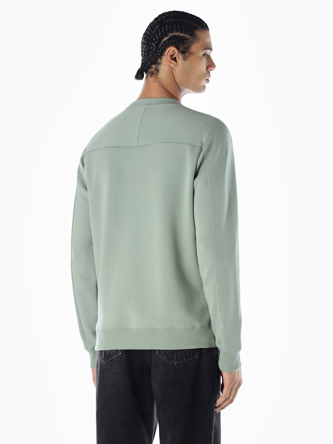 Crew Neck Pocket Detail Sweatshirt