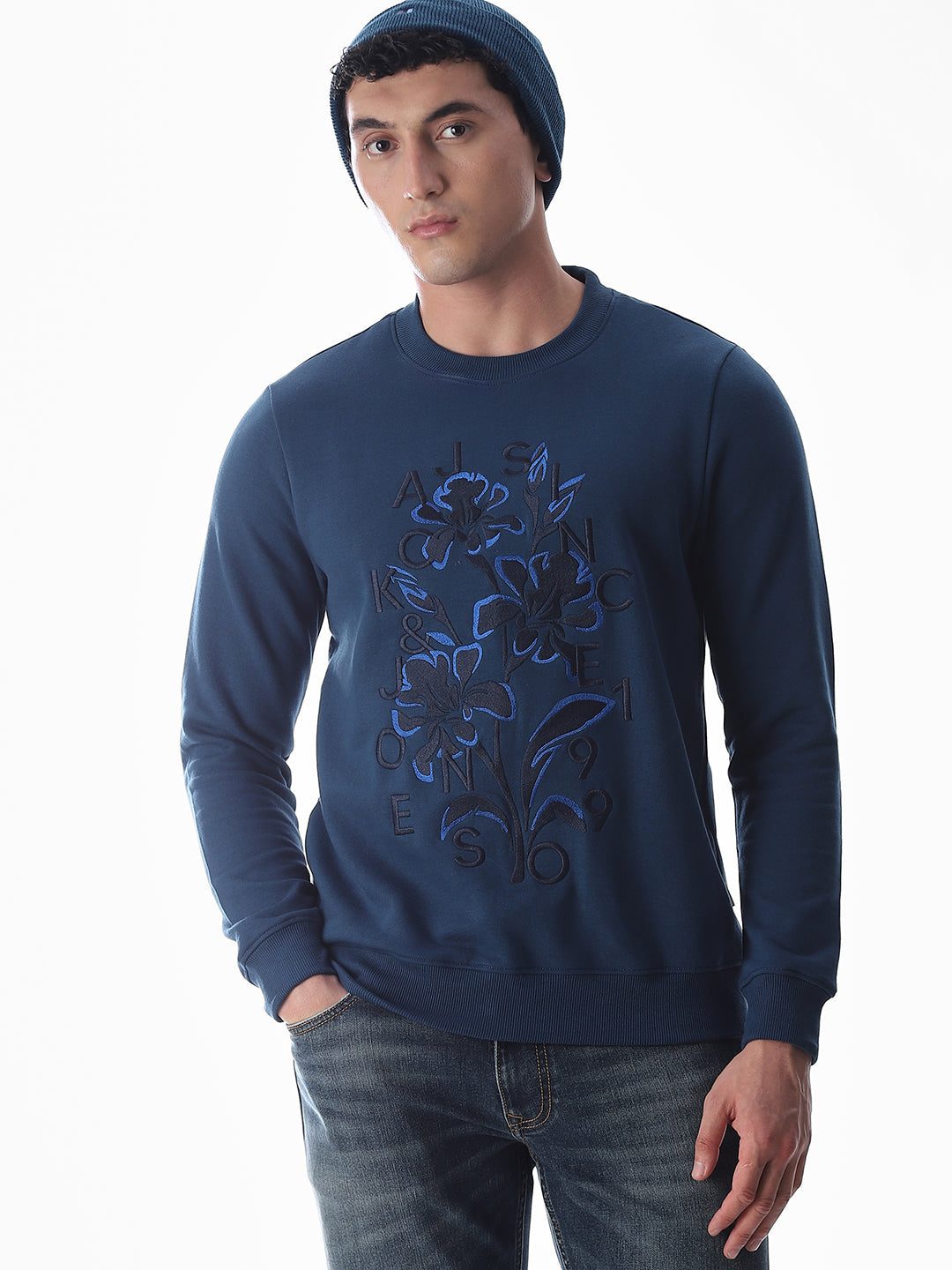 Embroidered Print Sweatshirt - S