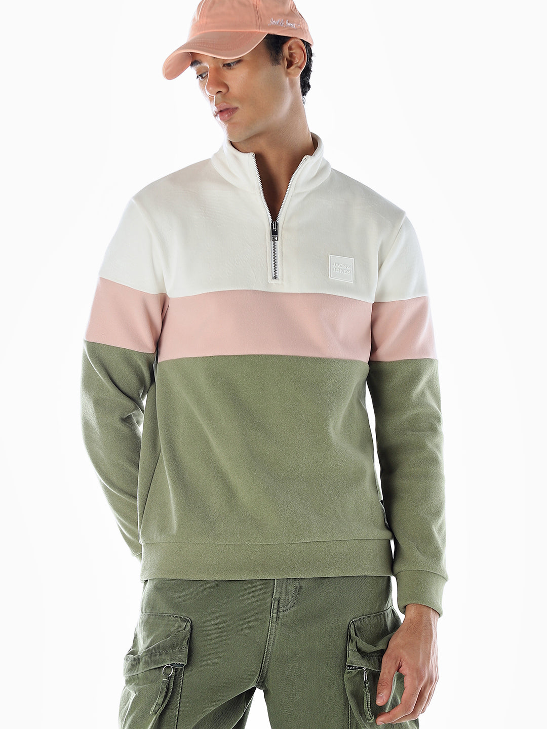 High Neck Colourblocked Sweatshirt