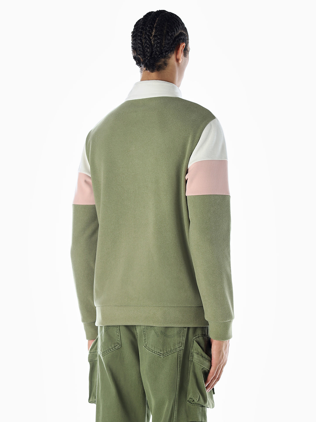 High Neck Colourblocked Sweatshirt