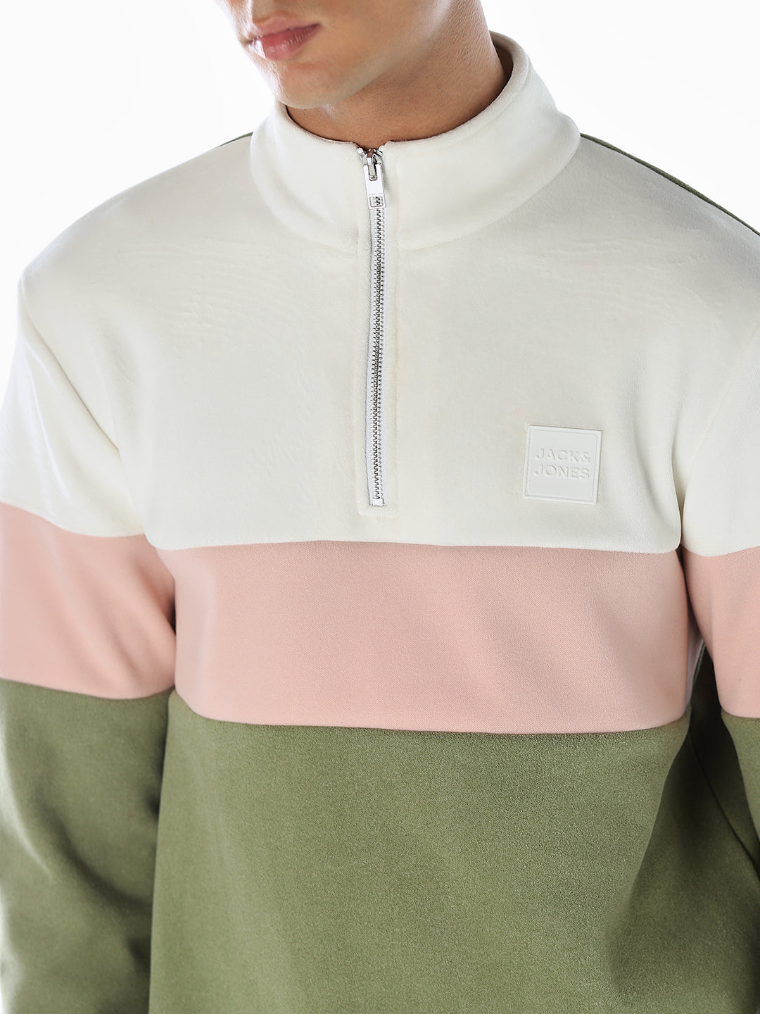 High Neck Colourblocked Sweatshirt