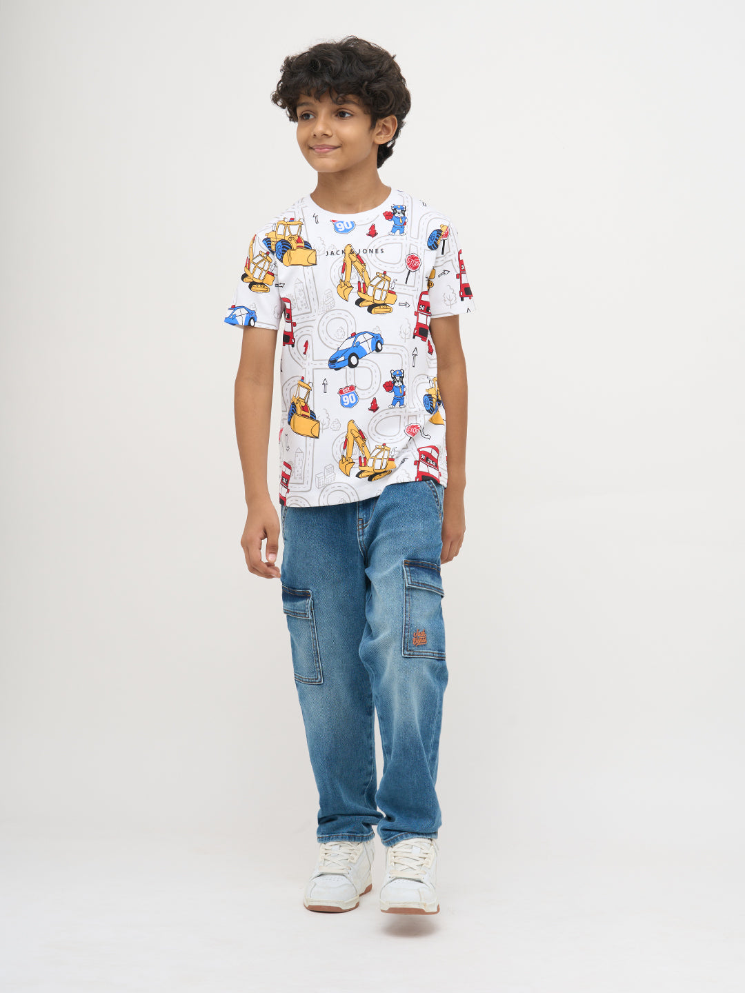 White Graphic Print Cotton T-Shirt