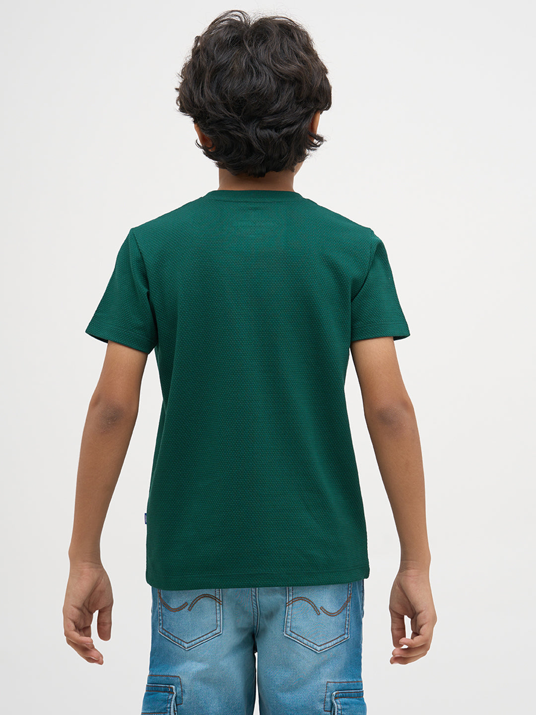 Green Embroidered Dog Print T-Shirt