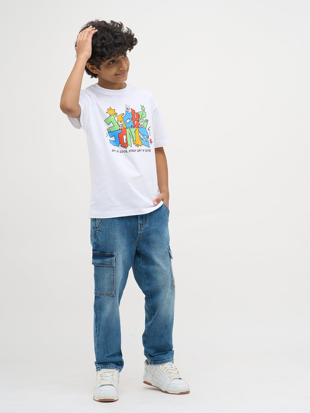 White Typographic Cotton T-Shirt