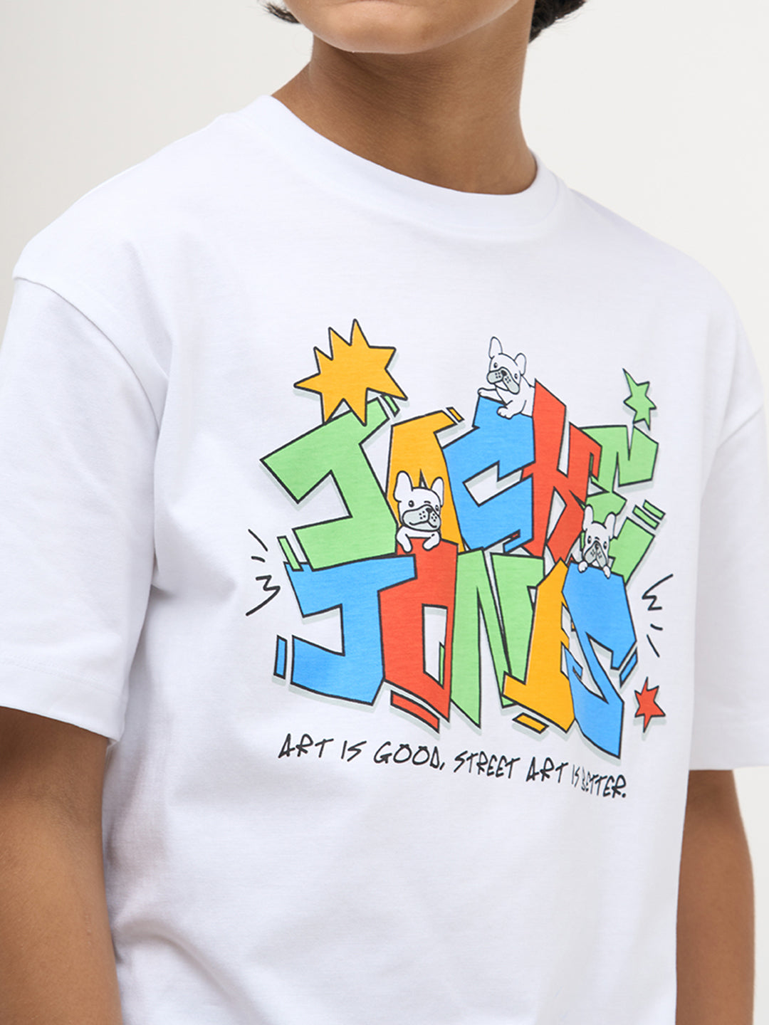 White Typographic Cotton T-Shirt