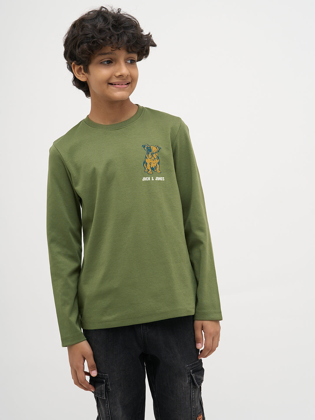 Green Doggo Print Full Sleeves T-Shirt