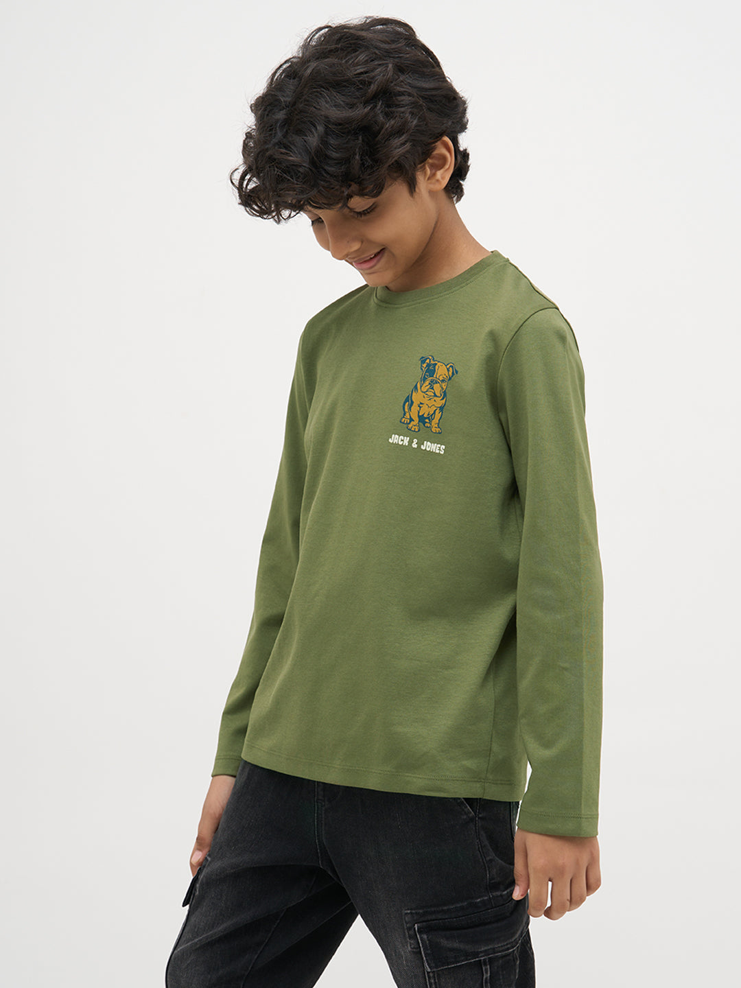 Green Doggo Print Full Sleeves T-Shirt