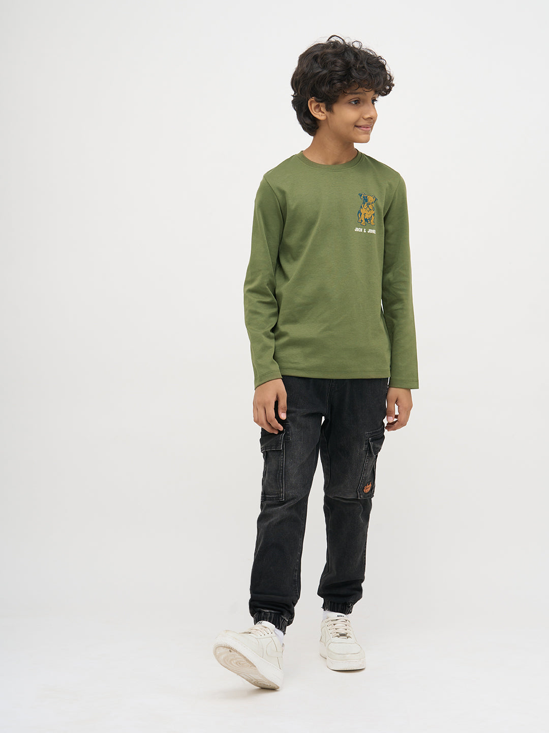 Green Doggo Print Full Sleeves T-Shirt