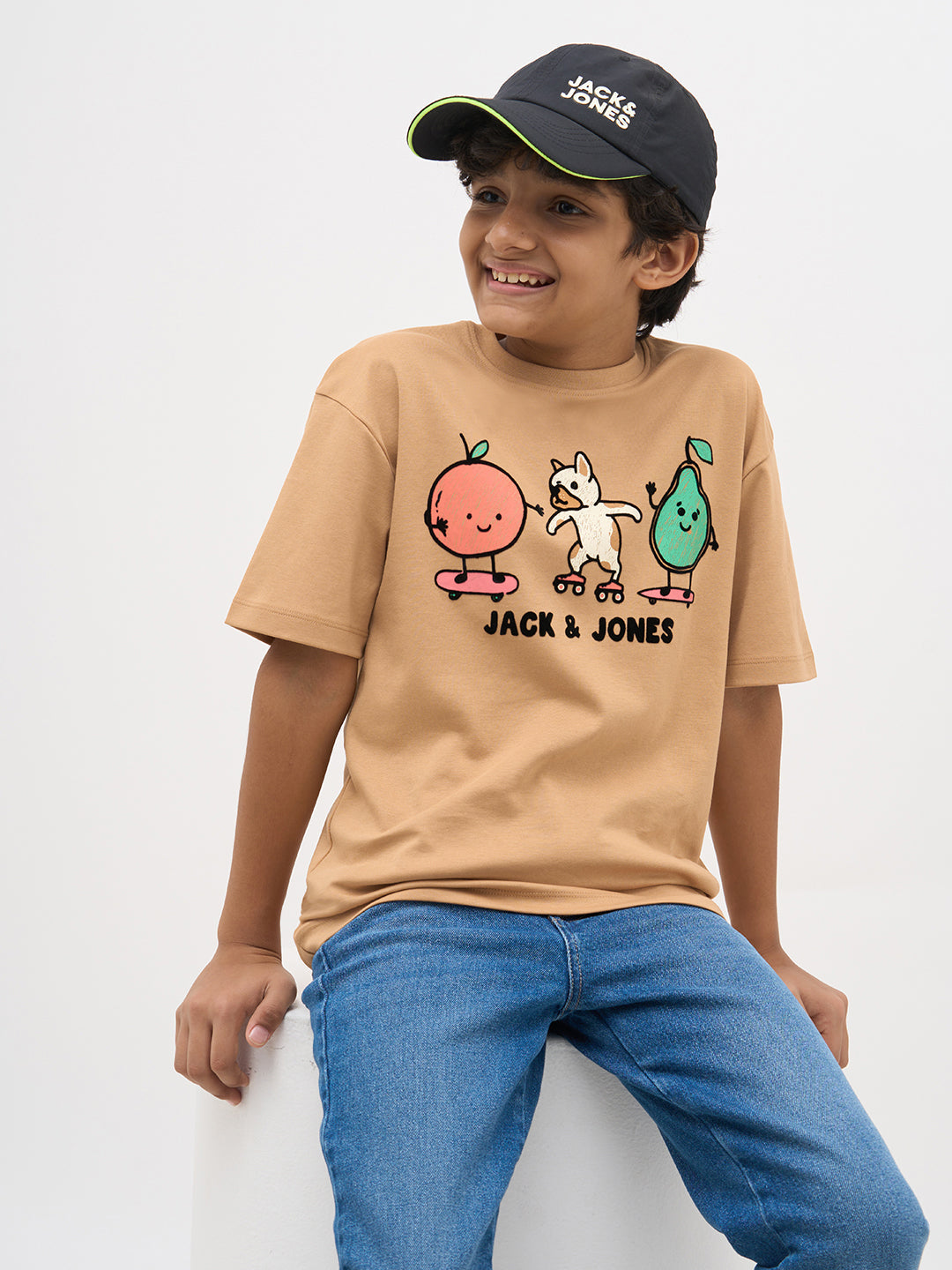Brown Embroidered Print T-Shirt - 2/3Y