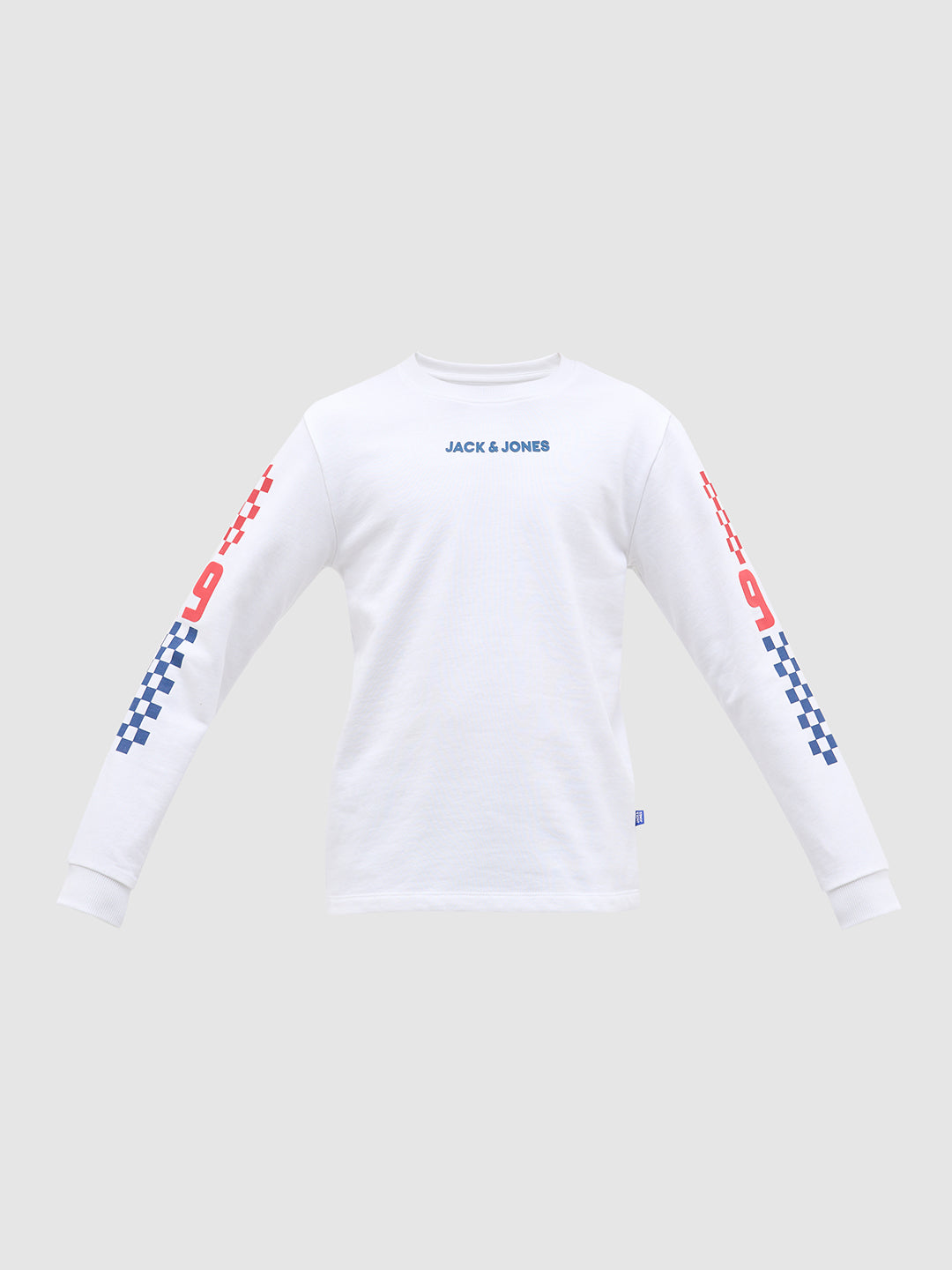 White Printed Full Sleeves T-Shirt