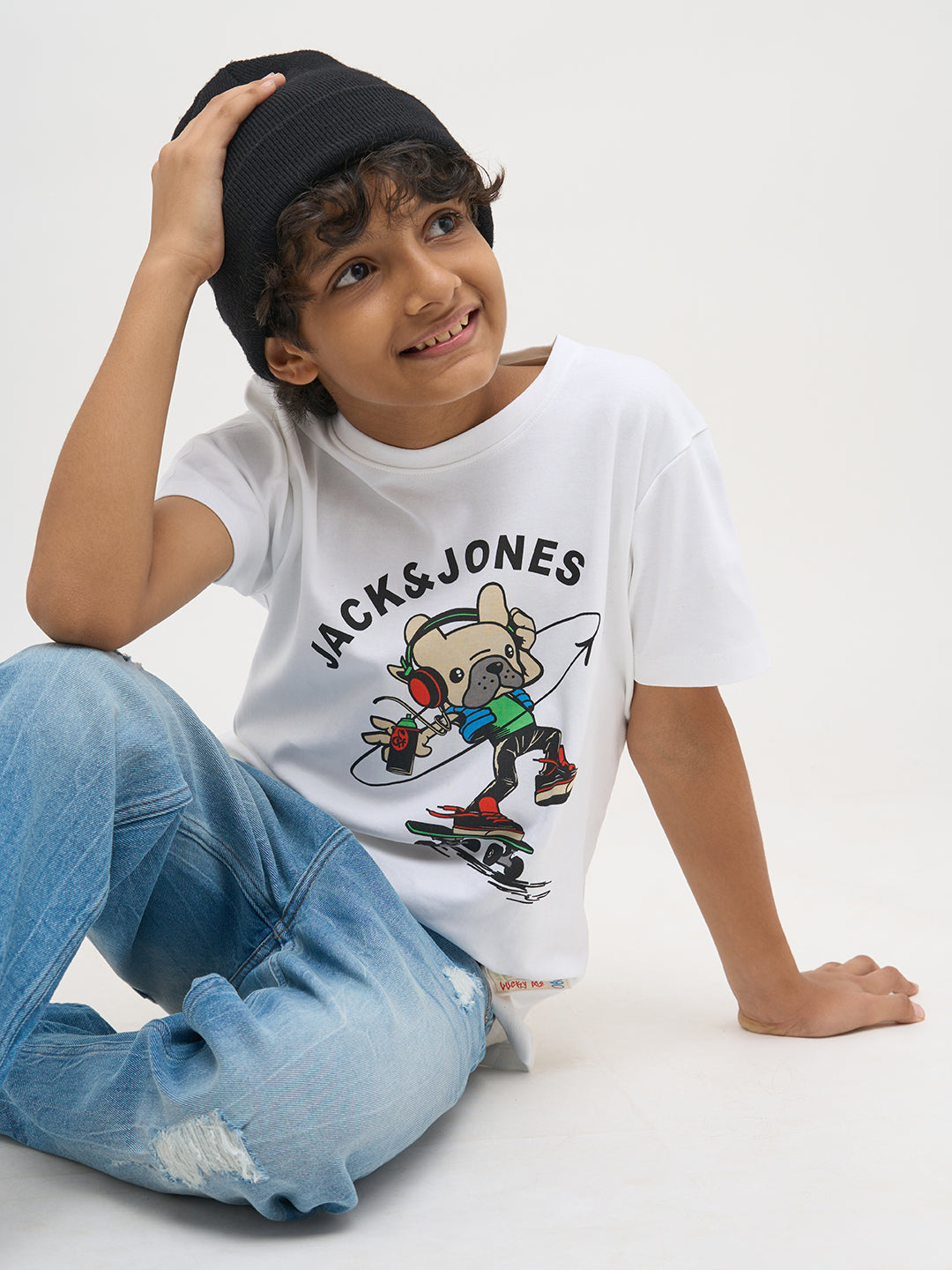 White Printed Cotton T-Shirt