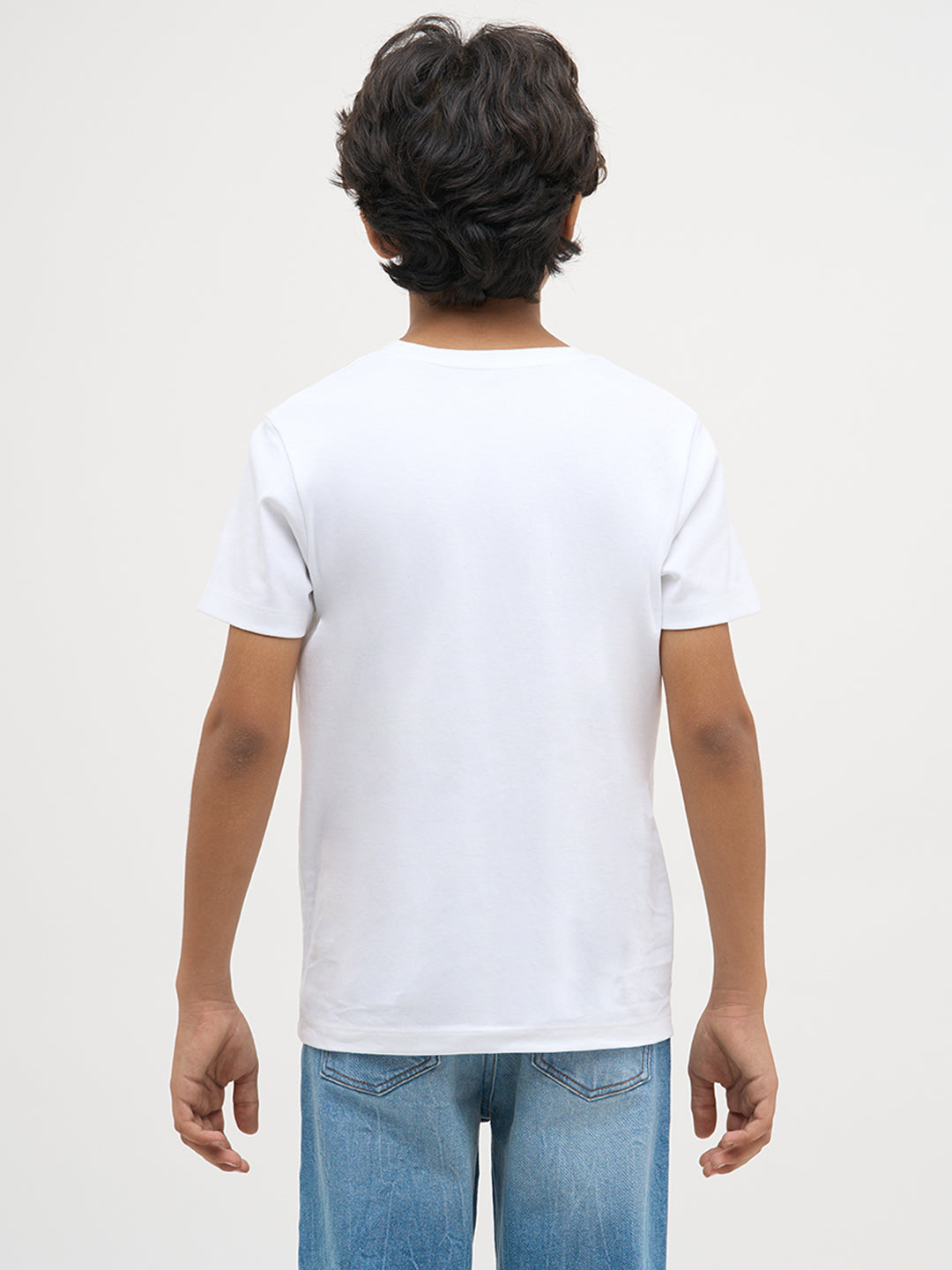 White Printed Cotton T-Shirt