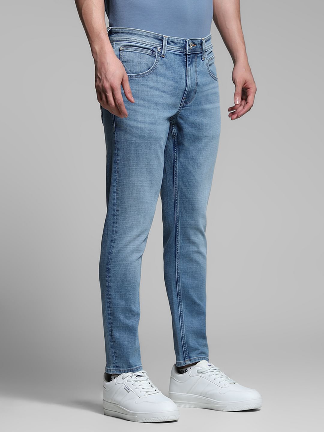 Light Blue Brak Slim Fit Cropped Jeans
