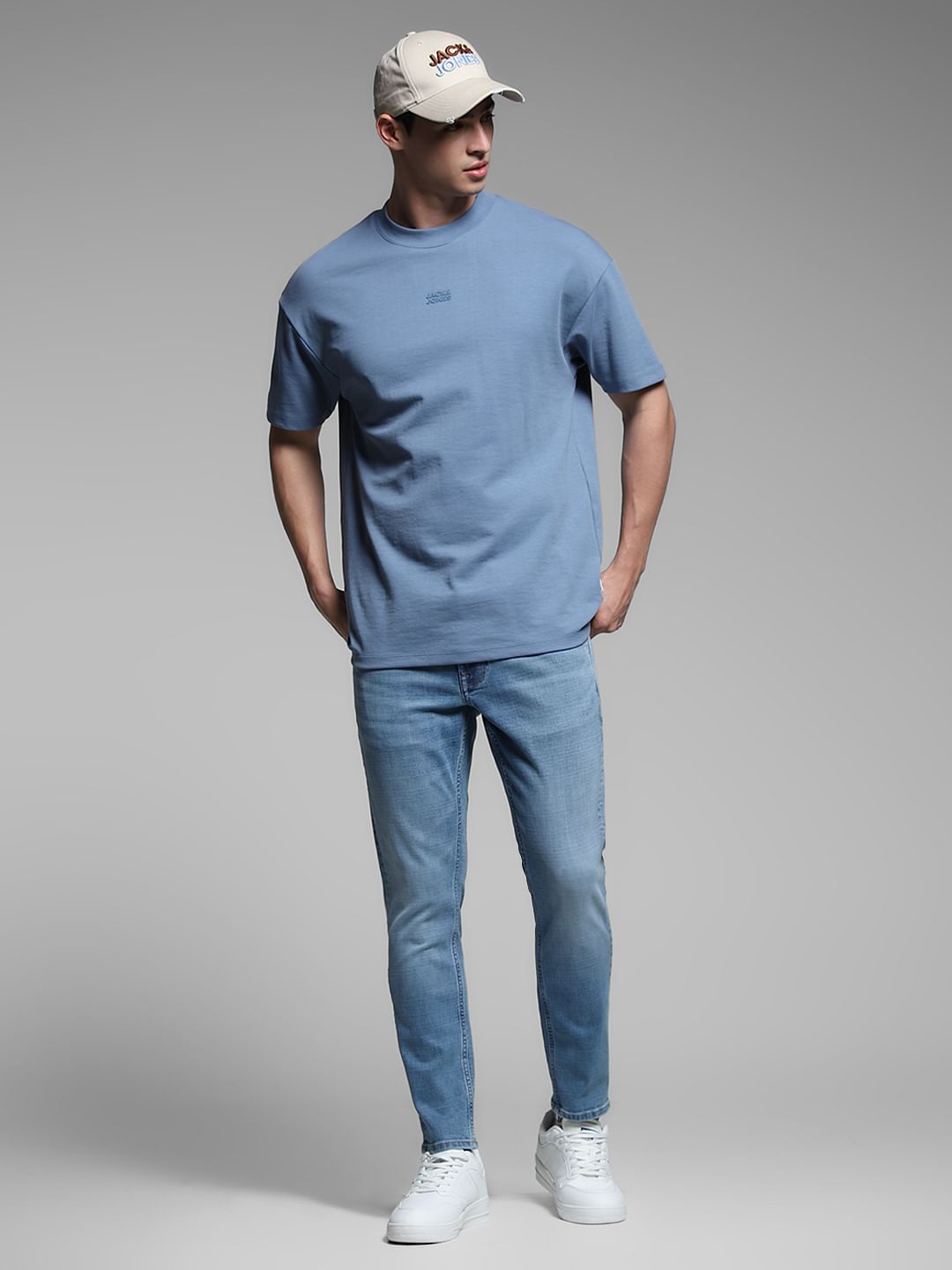 Light Blue Brak Slim Fit Cropped Jeans