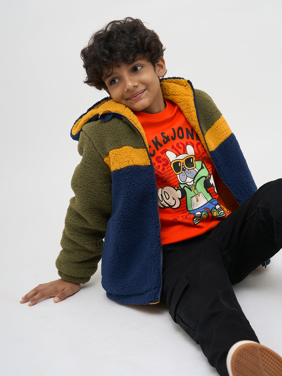 Orange Printed Cotton T-Shirt - 2/3Y