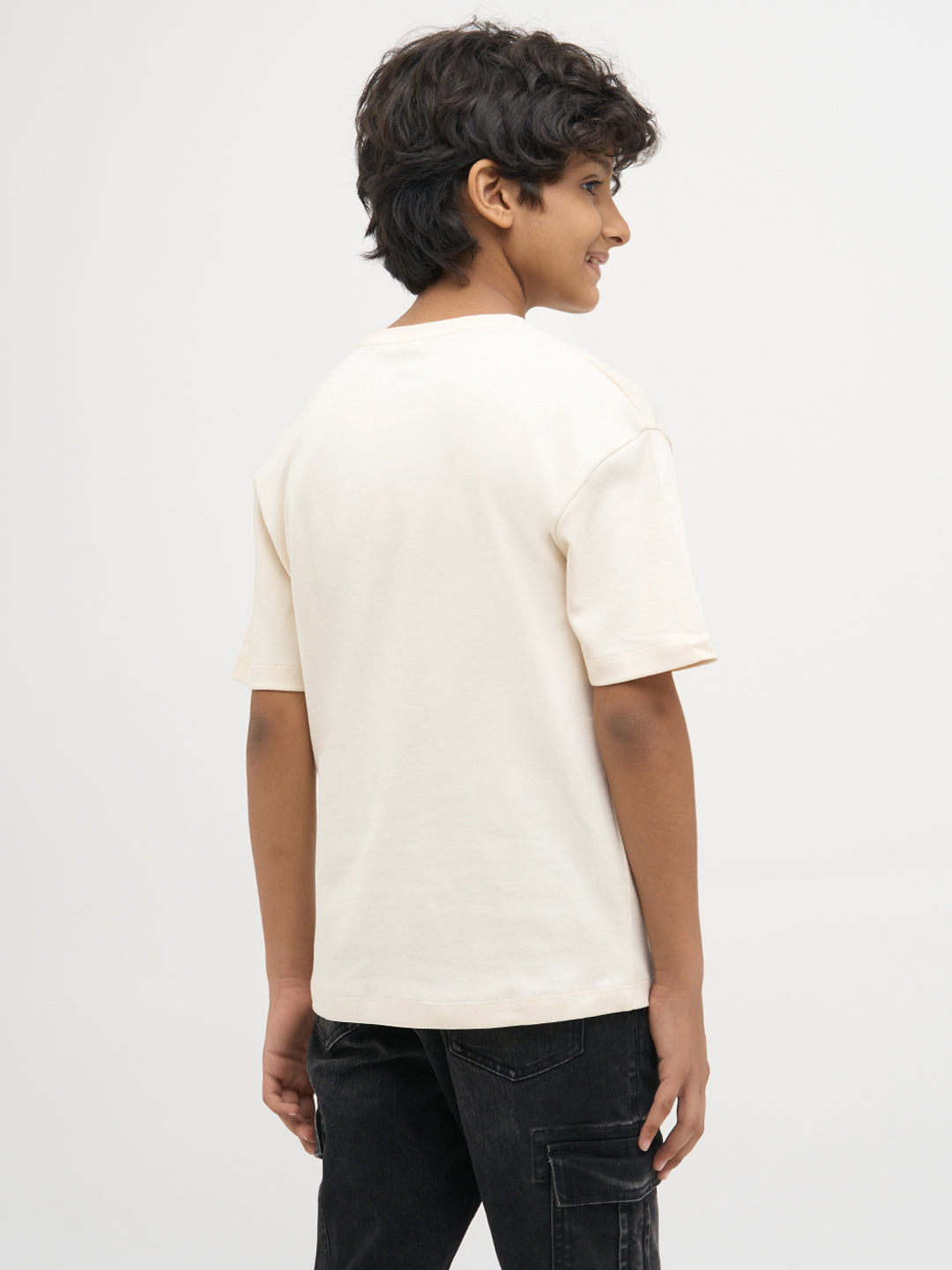 Cream Doggo Print Cotton T-Shirt