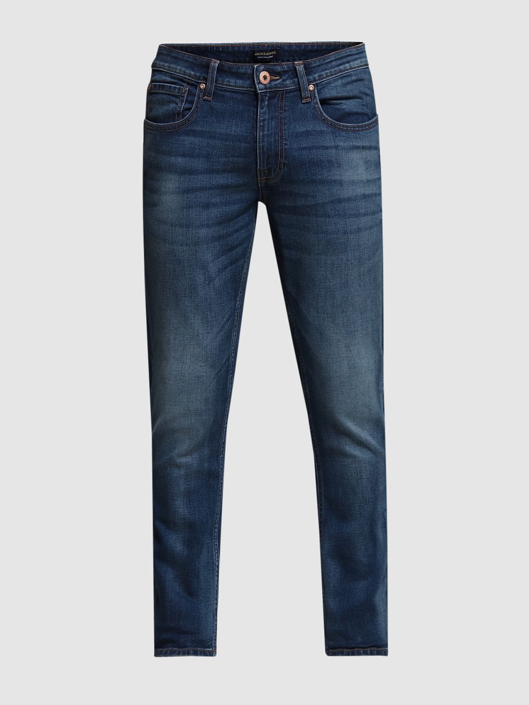 Blue Brak Slim Fit Cropped Jeans
