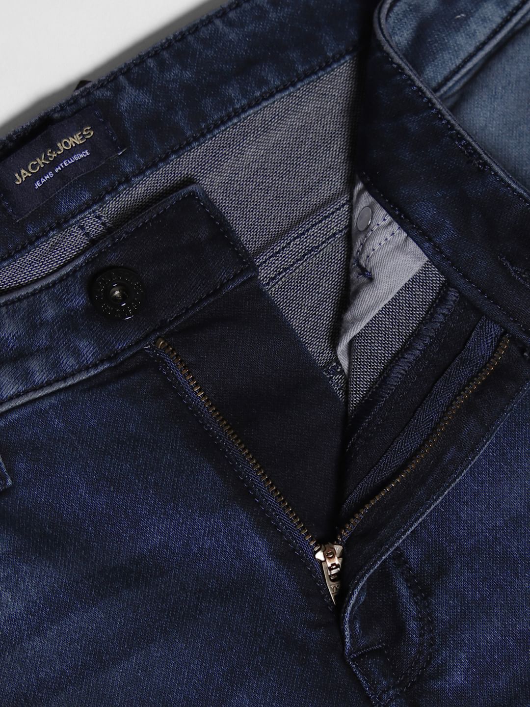 Dark Blue Knit Tim Slim Fit Jeans