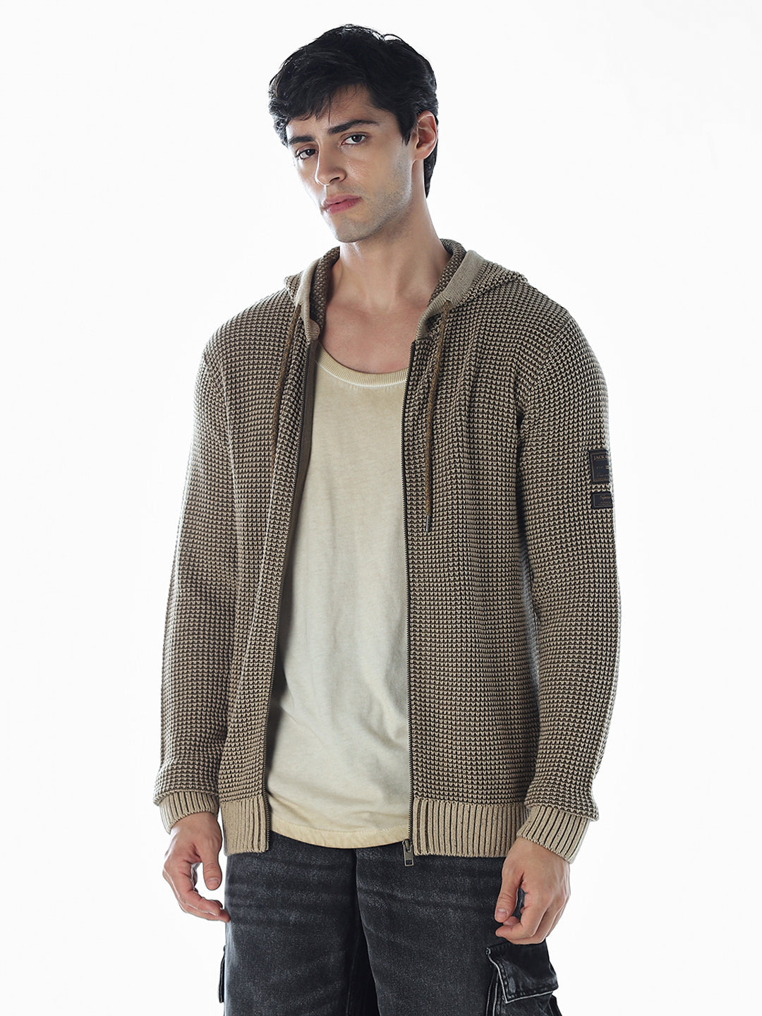 Zip-up Oversized Hooded Knit