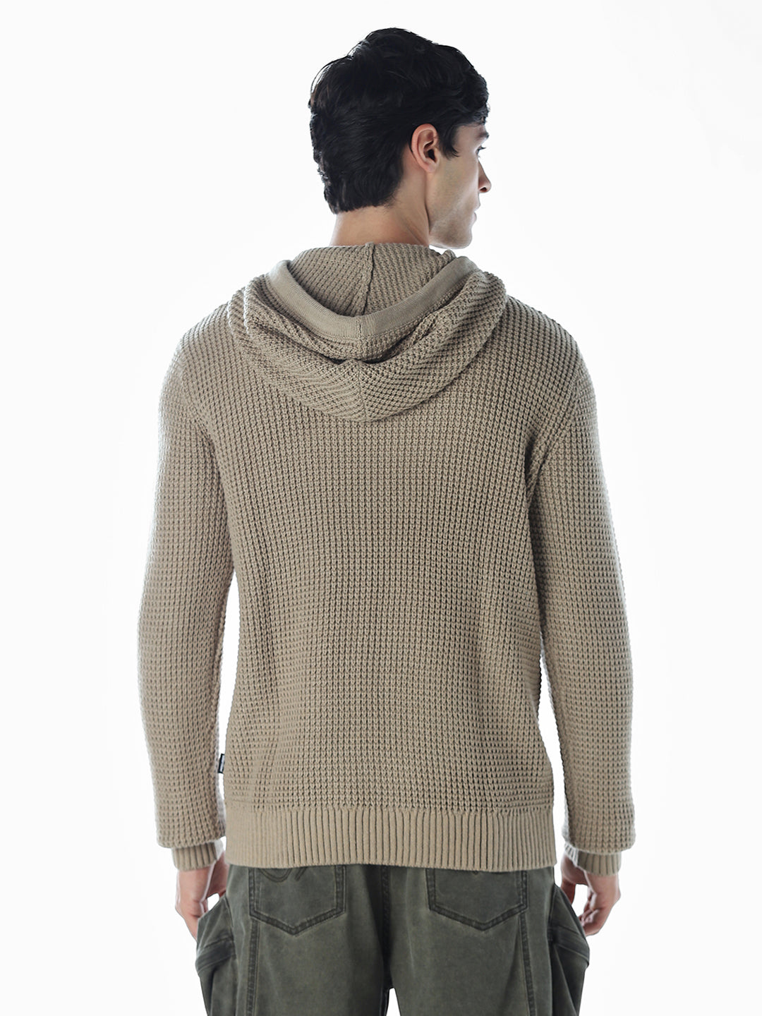 Textured Oversized Hooded Pullover