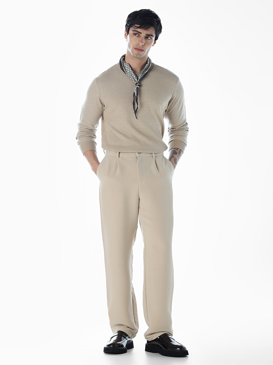 Cotton Flat Knit Oversized Pullover