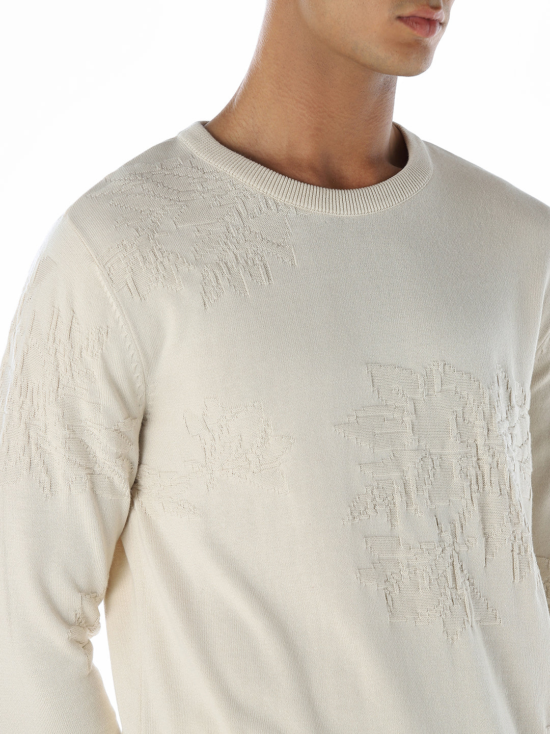 Printed Flat Knit Oversized Pullover