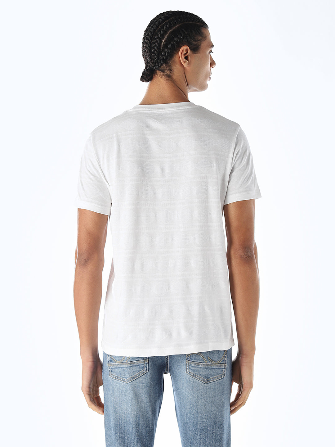 Jacquard Cotton T-shirt - White