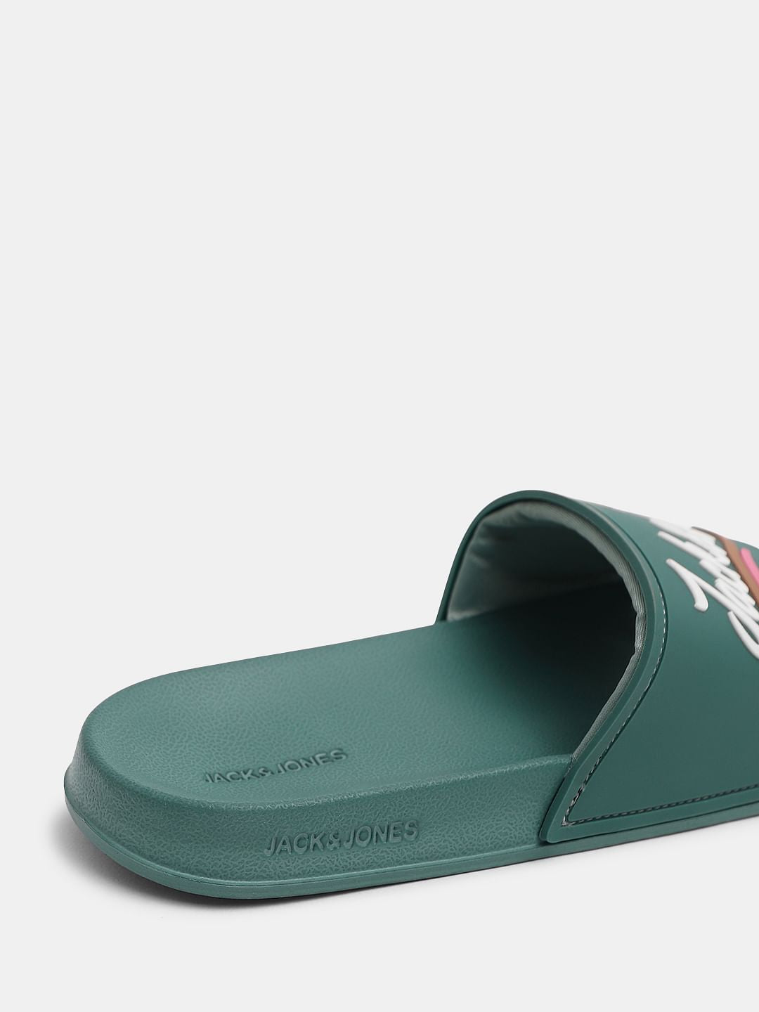 Green Cursive Logo Pool Sliders