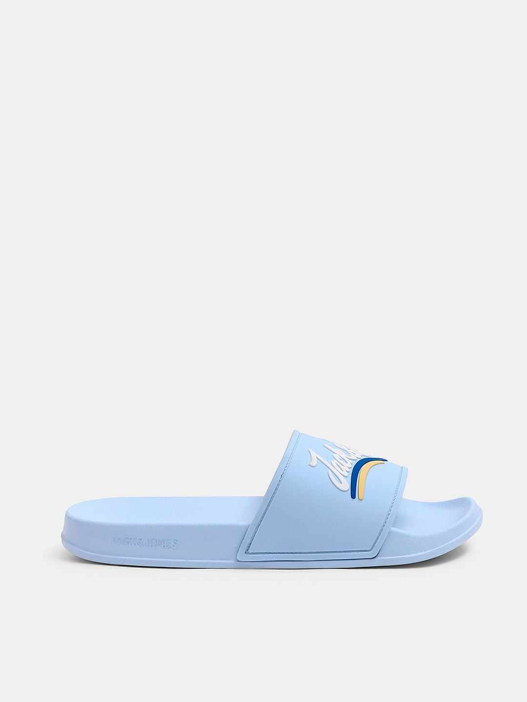 Light Blue Cursive Logo Pool Sliders