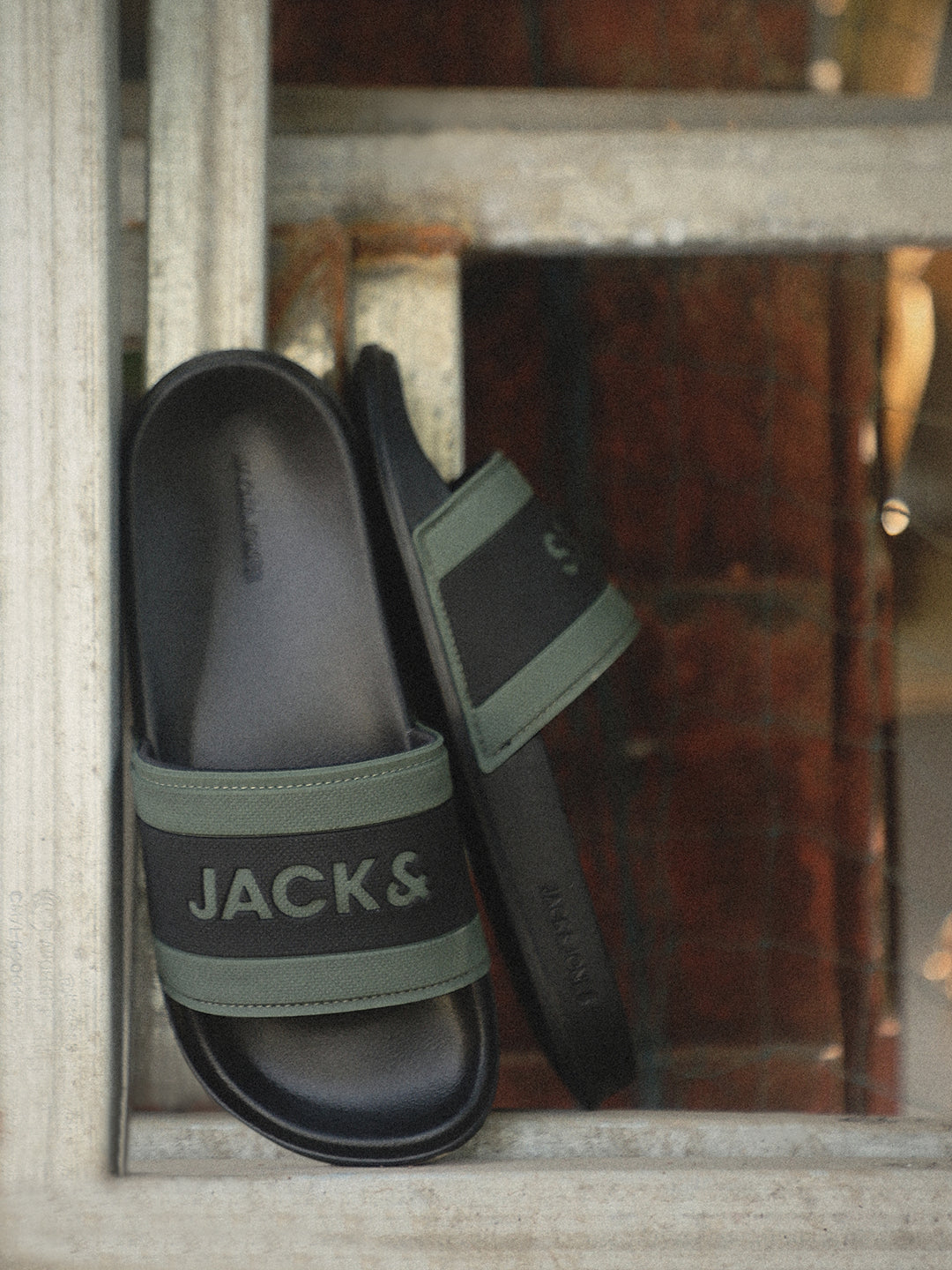 Black Logo Printed Pool Sliders - 40
