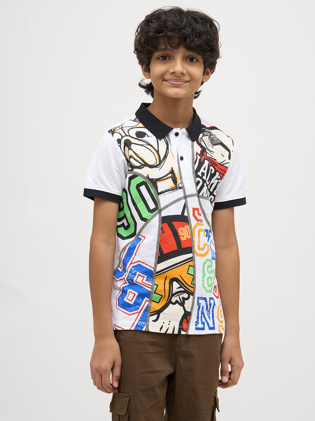 Boys Printed Cotton Polo