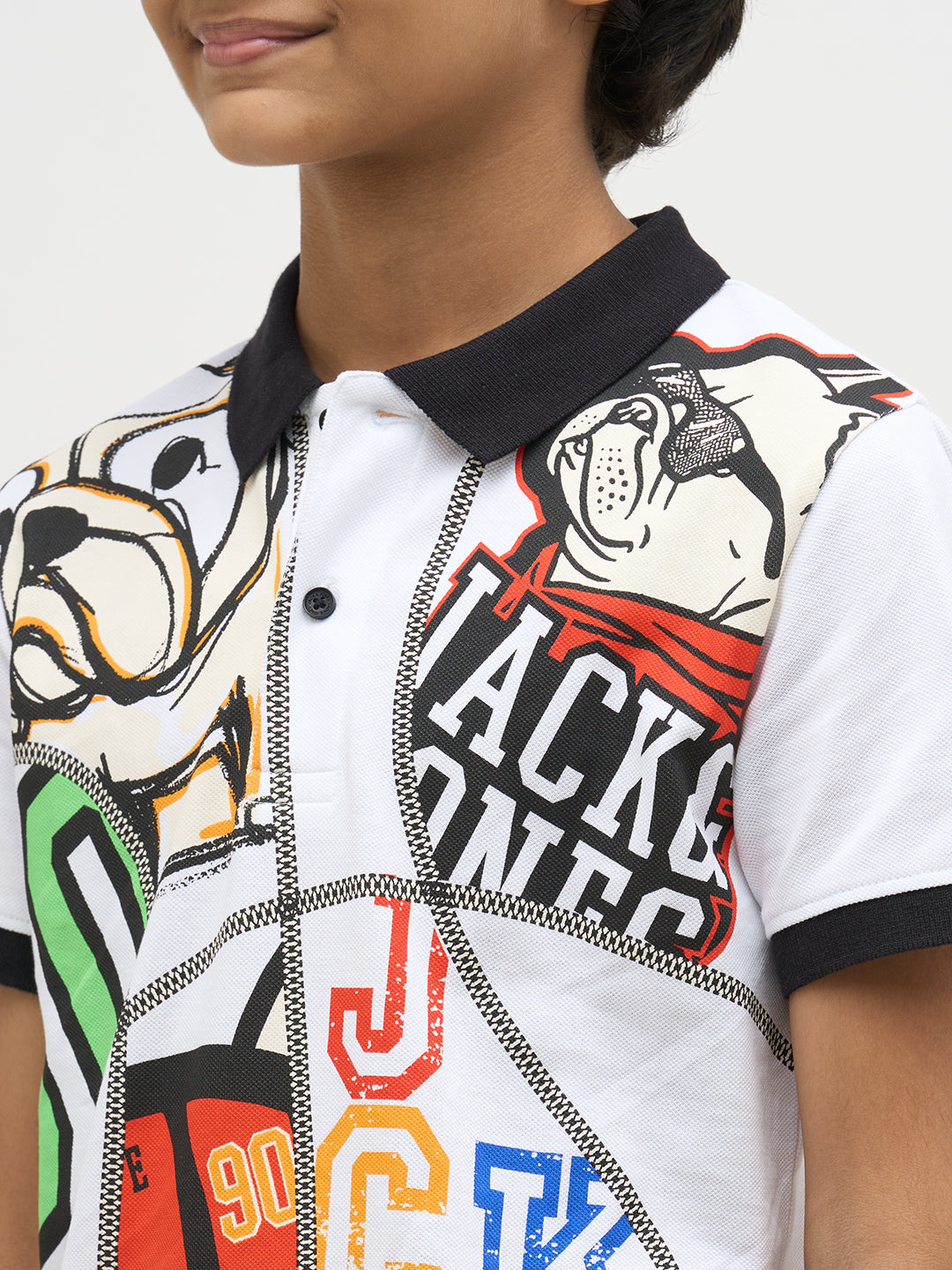 Boys Printed Cotton Polo