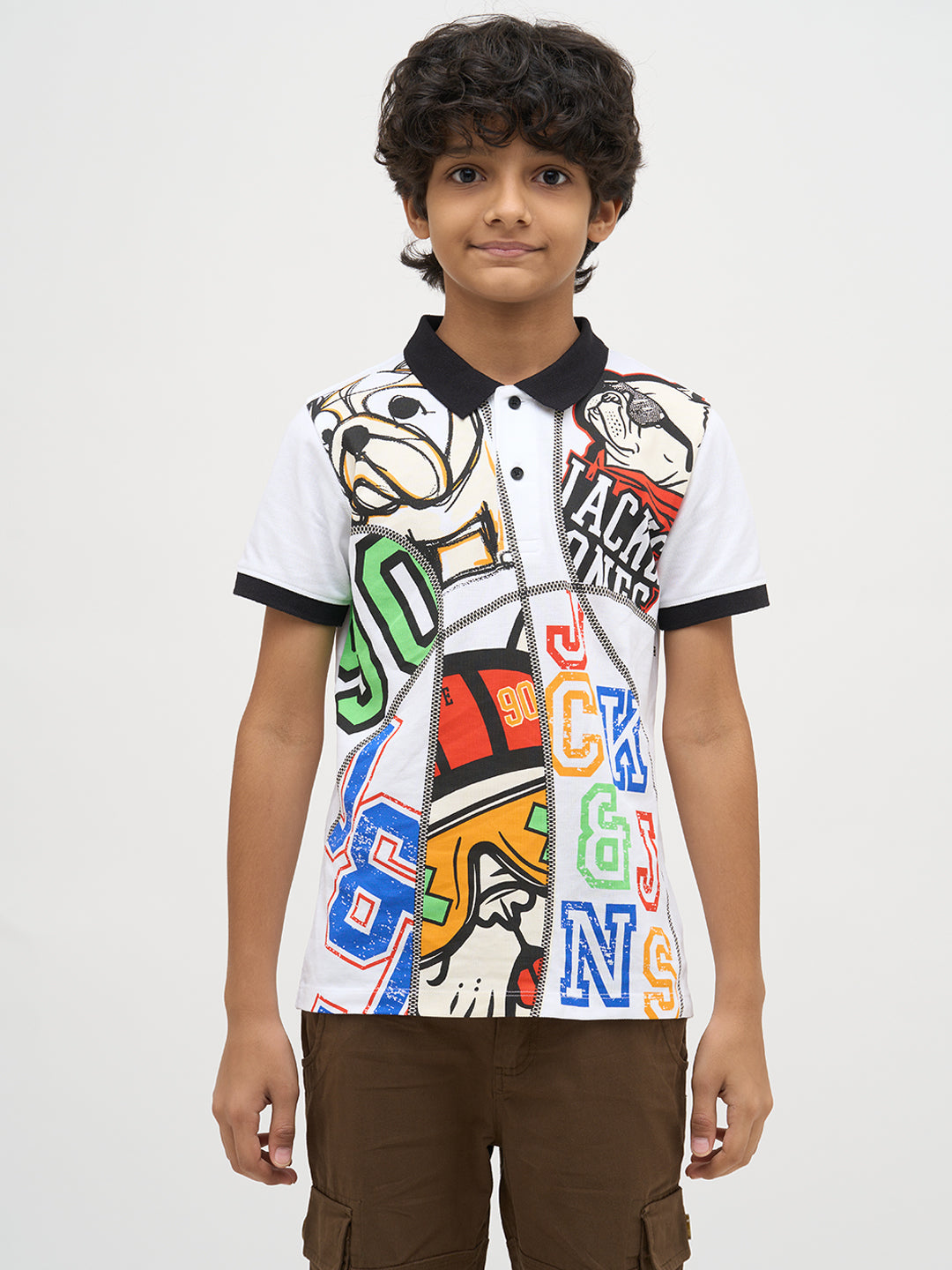 Boys Printed Cotton Polo