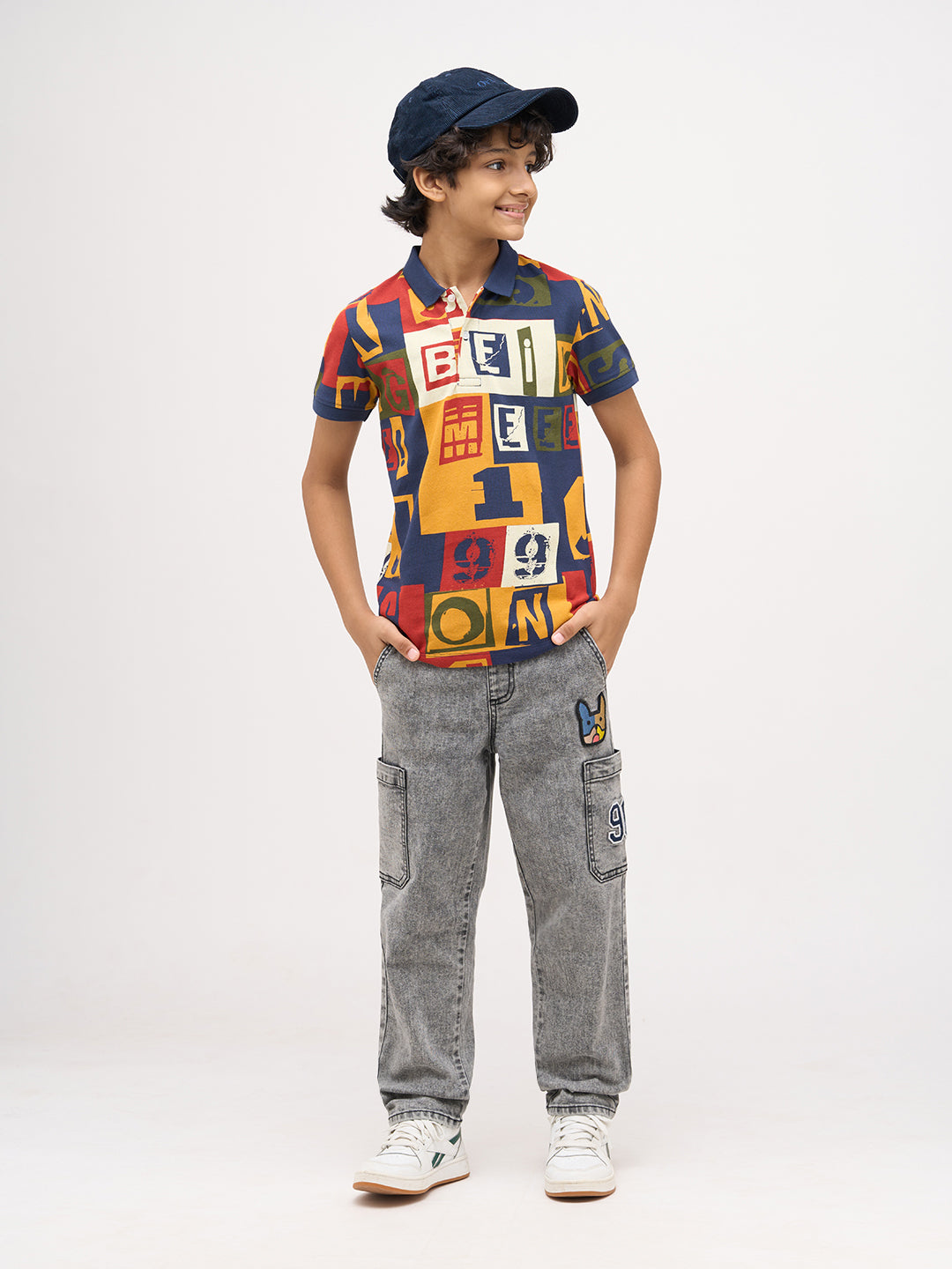 Boys Typographic Print Polo - 4/5Y