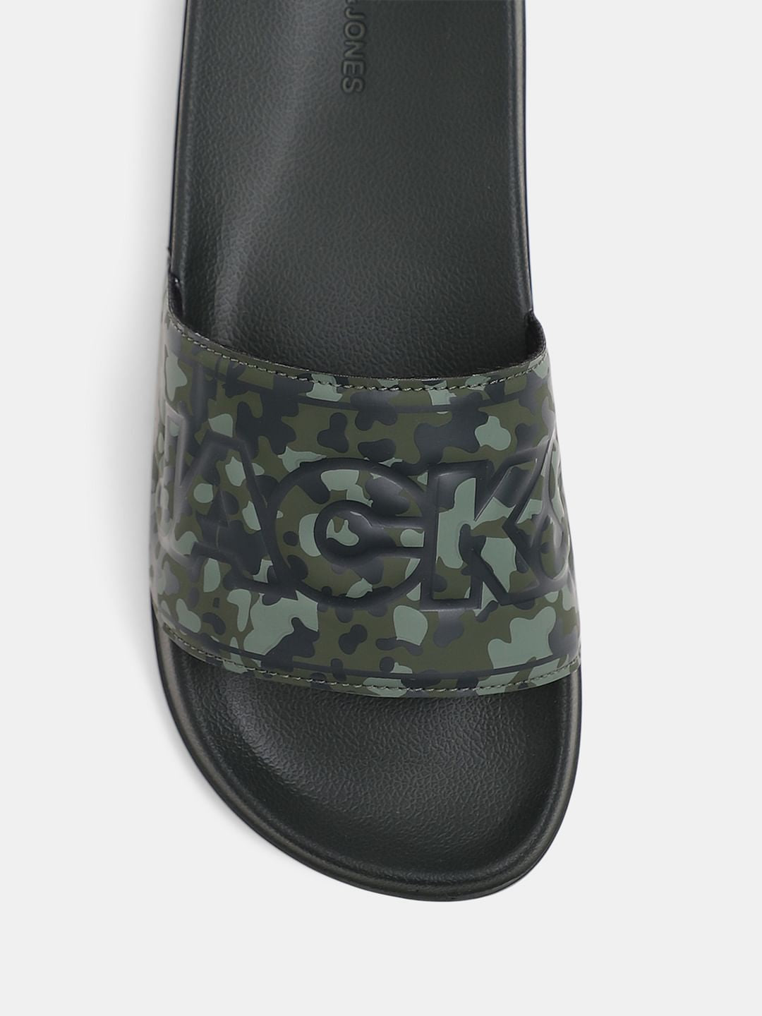Green Camo Print Pool Sliders