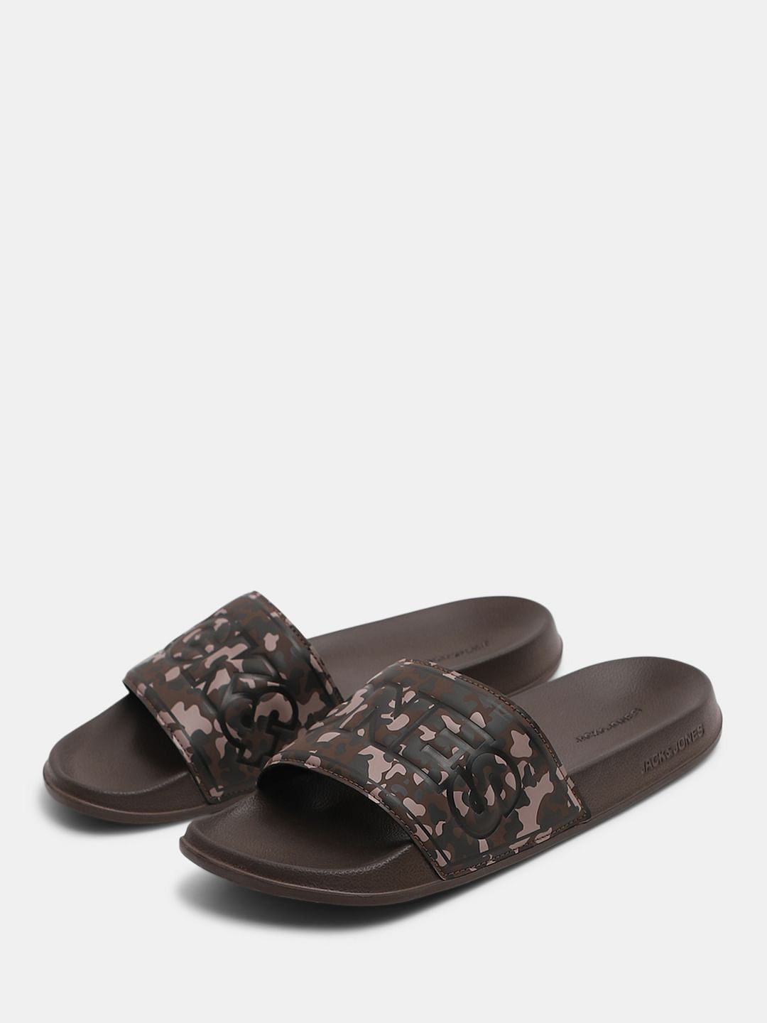 Brown Camo Print Pool Sliders