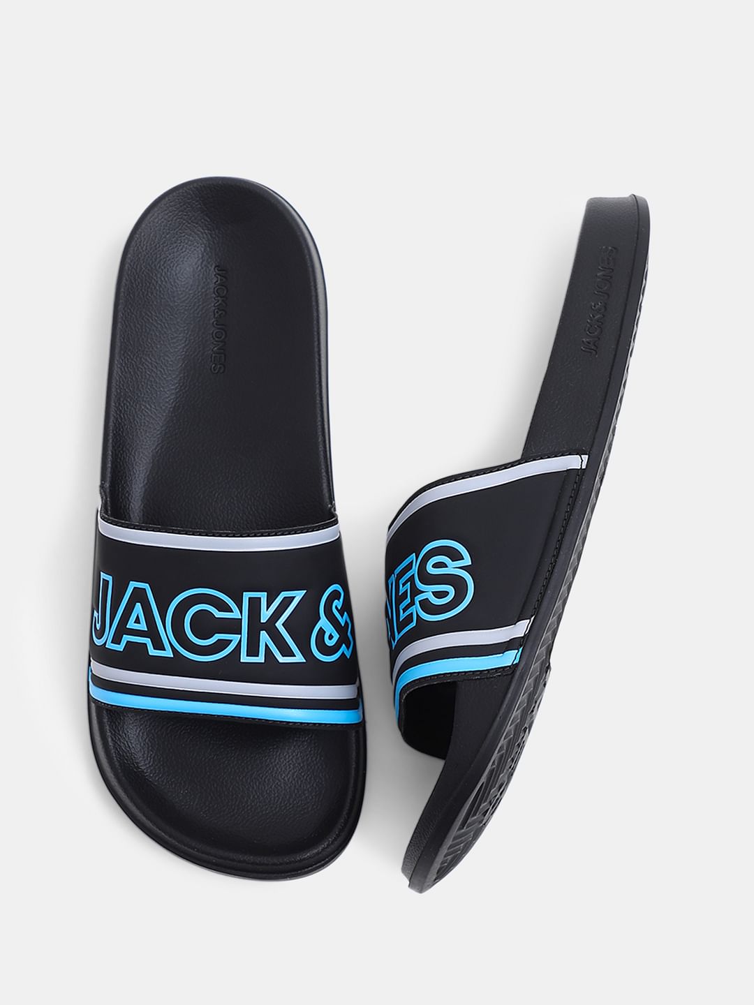 Black Contrast Logo Pool Sliders