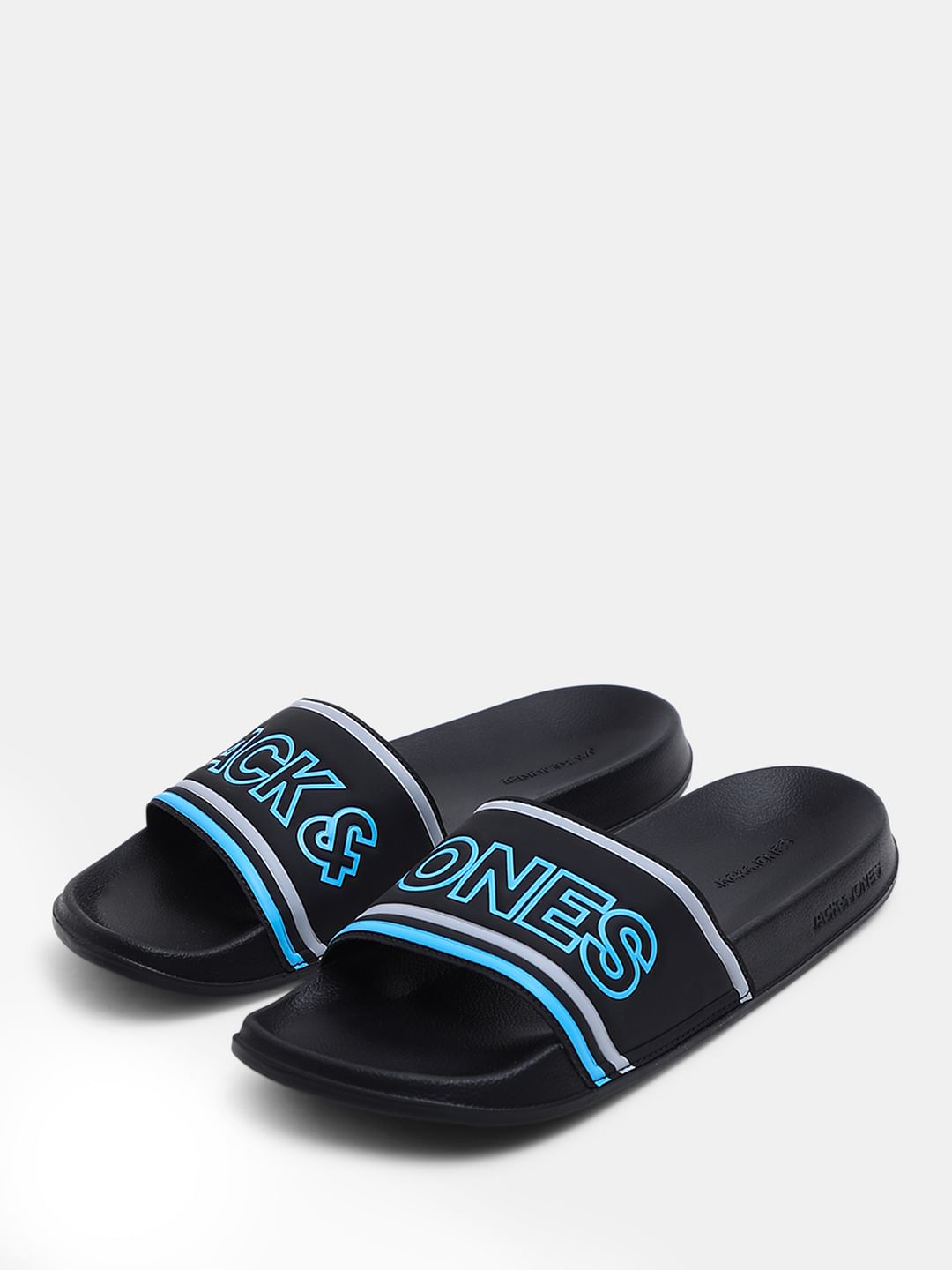 Black Contrast Logo Pool Sliders