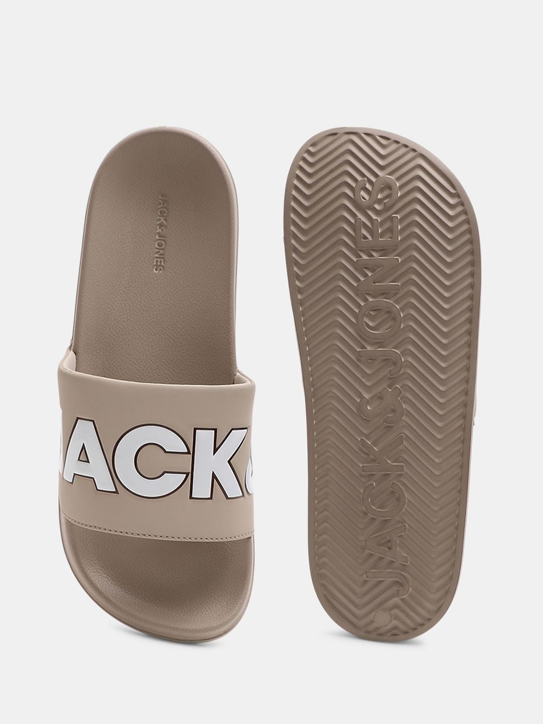 Beige Outline Contrast Logo Pool Sliders