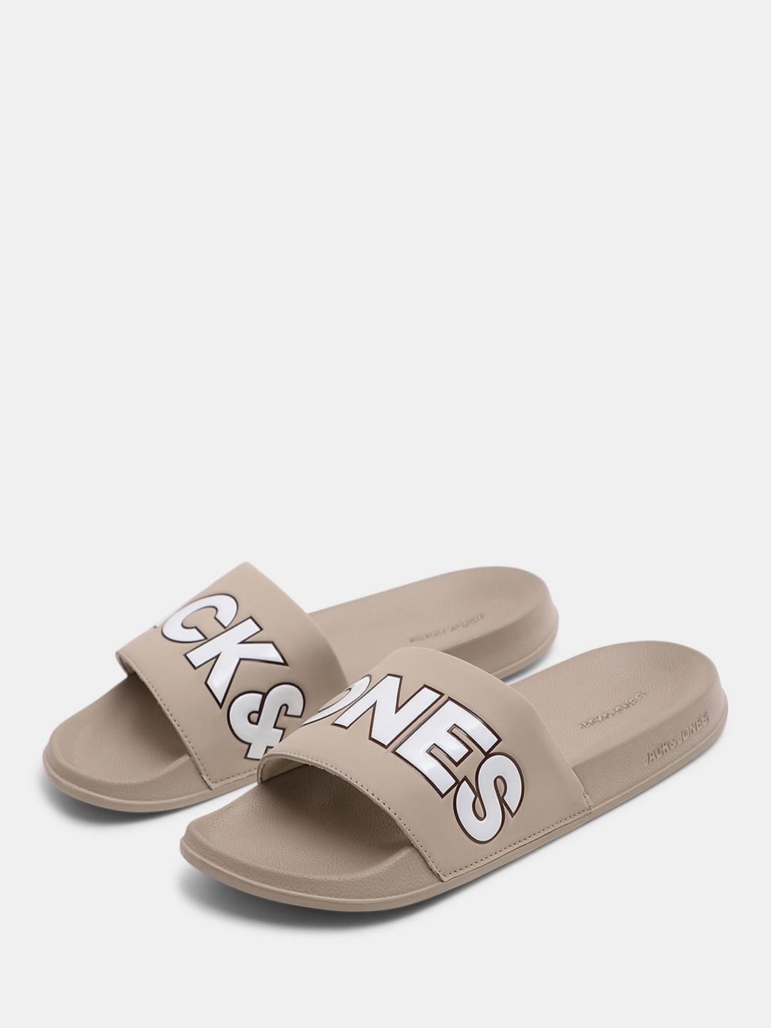Beige Outline Contrast Logo Pool Sliders