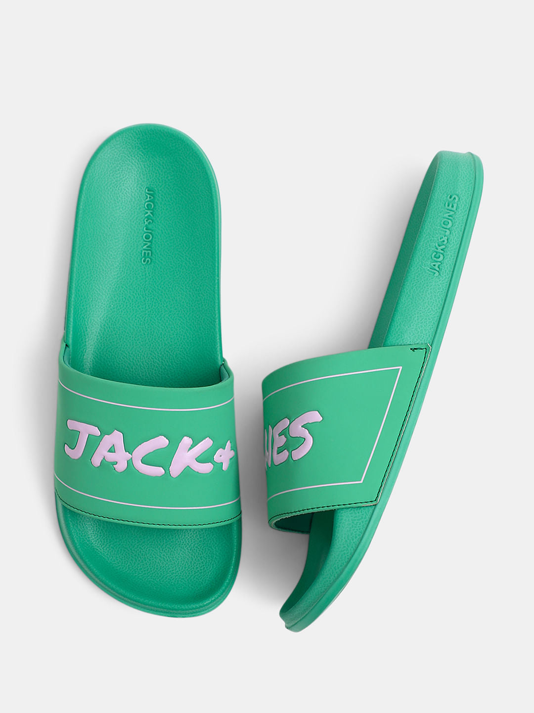 Green Shiny Logo Pool Sliders